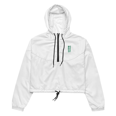Basketball &God Vertical Shamrock Women’S Crop Windbreaker